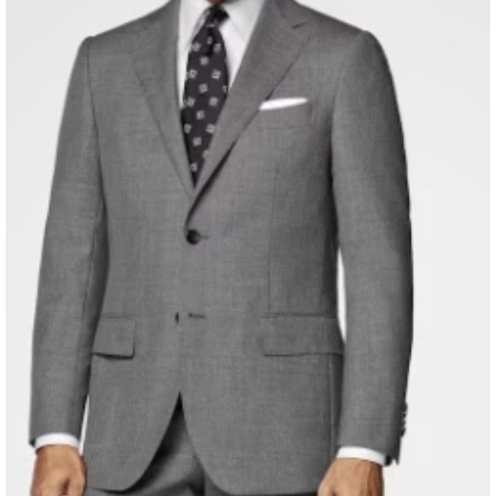 SUITSUPPLY Lazio Gray Sports Coat 34R Super 110s Wool Slim Fit Blazer Jacket